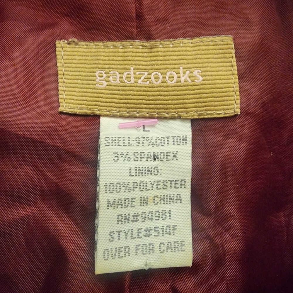 Gadzooks Burgundy Velvet Women's Blazer Military Jacket Size Large - Picture 9 of 11